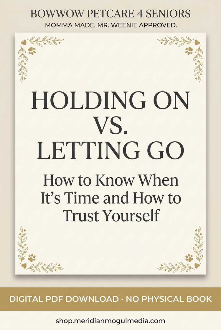 “Holding On vs. Letting Go digital PDF guide cover, with a cream background, gold botanical corners, and a no-physical-book banner.”